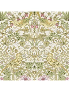William Morris Peel & Stick Wallpaper Strawberry Thief Floral Bird Removable PVC